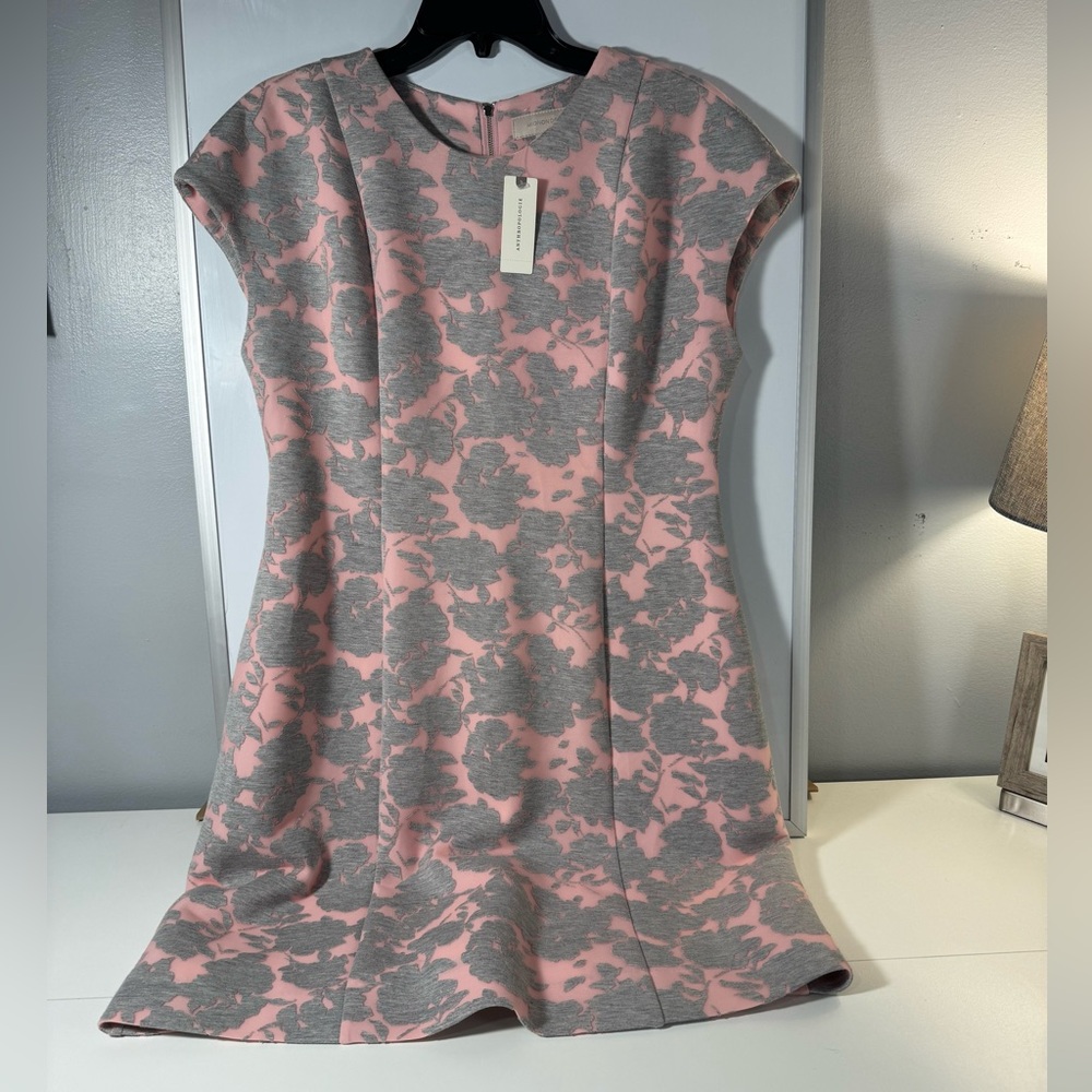 Anthropologie - NWT - Pink and Gray Floral Dress - Size: Large